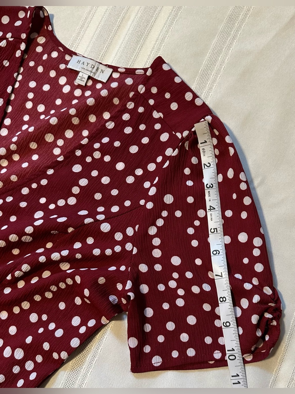 Hayden Los Angeles V-Neck Burgundy Polka Dot Button-Front Jumpsuit - Picture 12 of 16